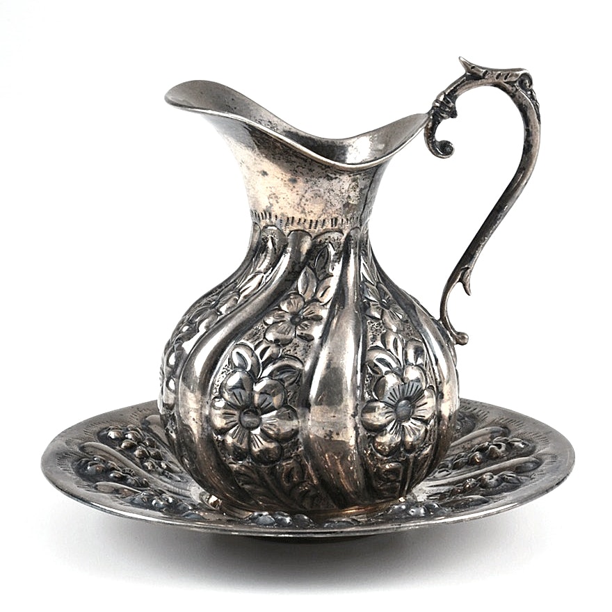 900 Silver Ewer and Tray