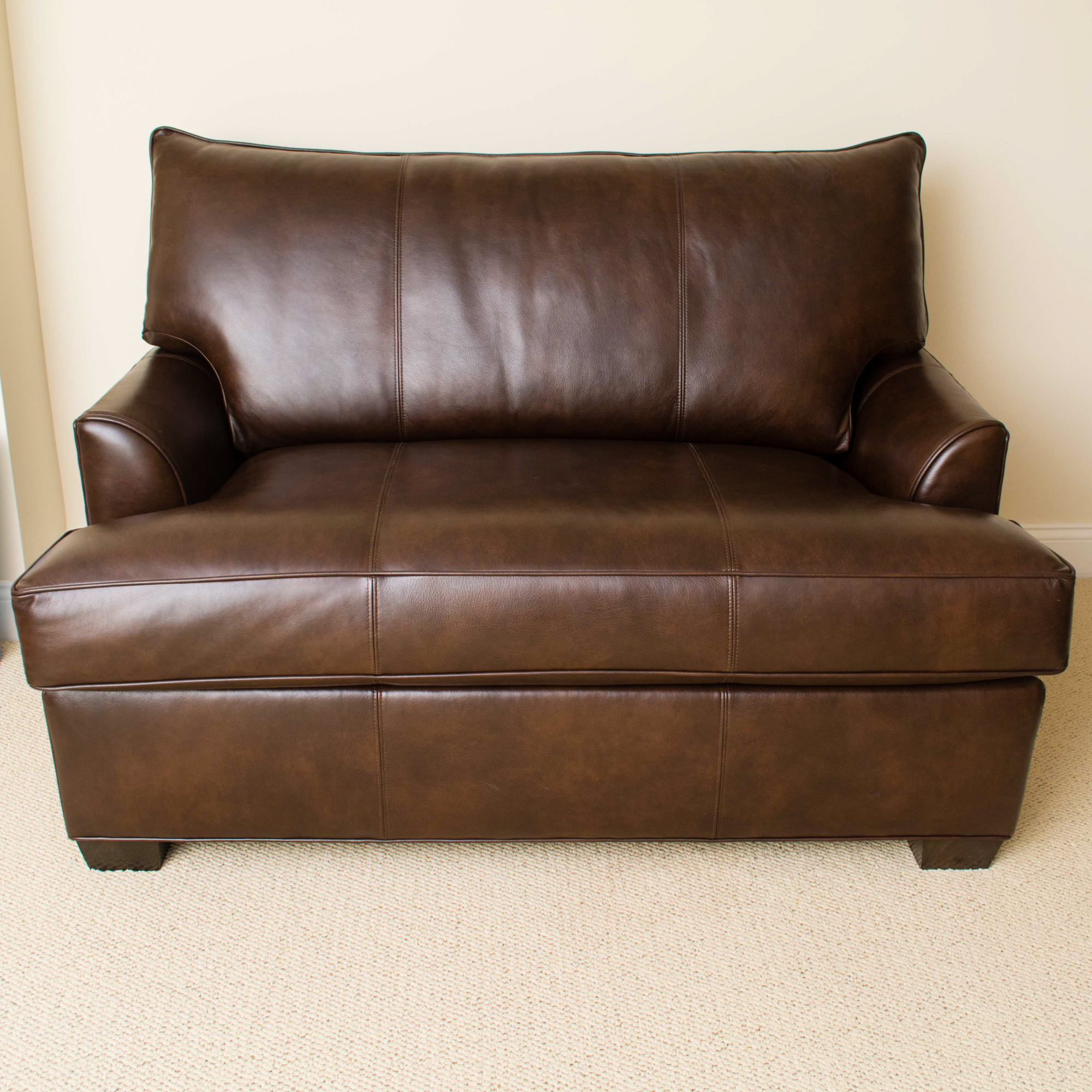 Ethan Allen Leather Loveseat