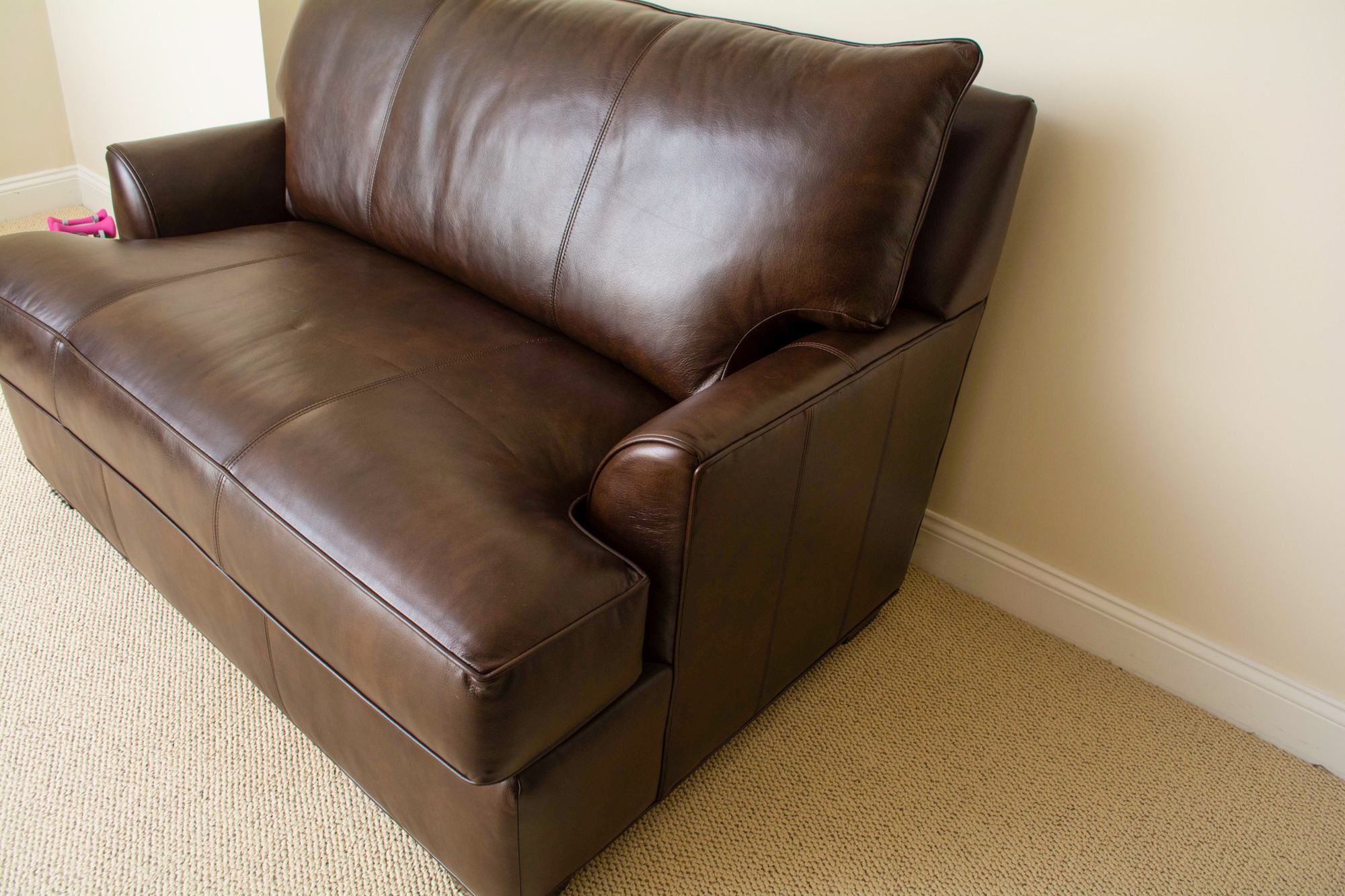 Ethan Allen Leather Loveseat