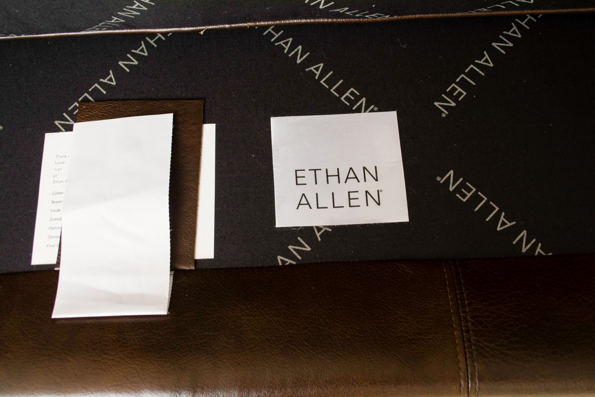 Ethan Allen Leather Loveseat