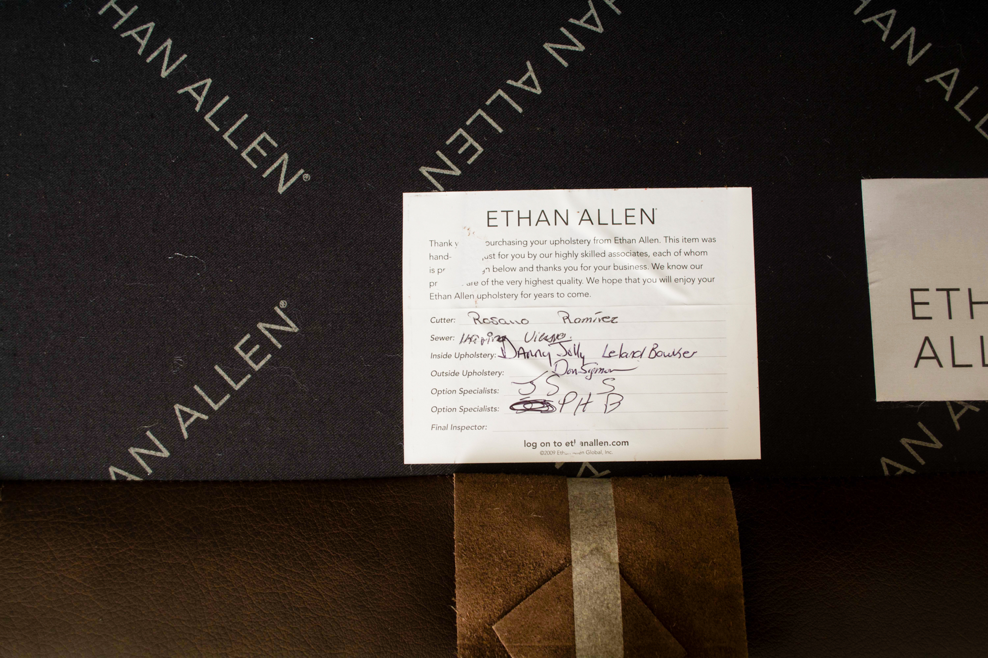 Ethan Allen Leather Loveseat