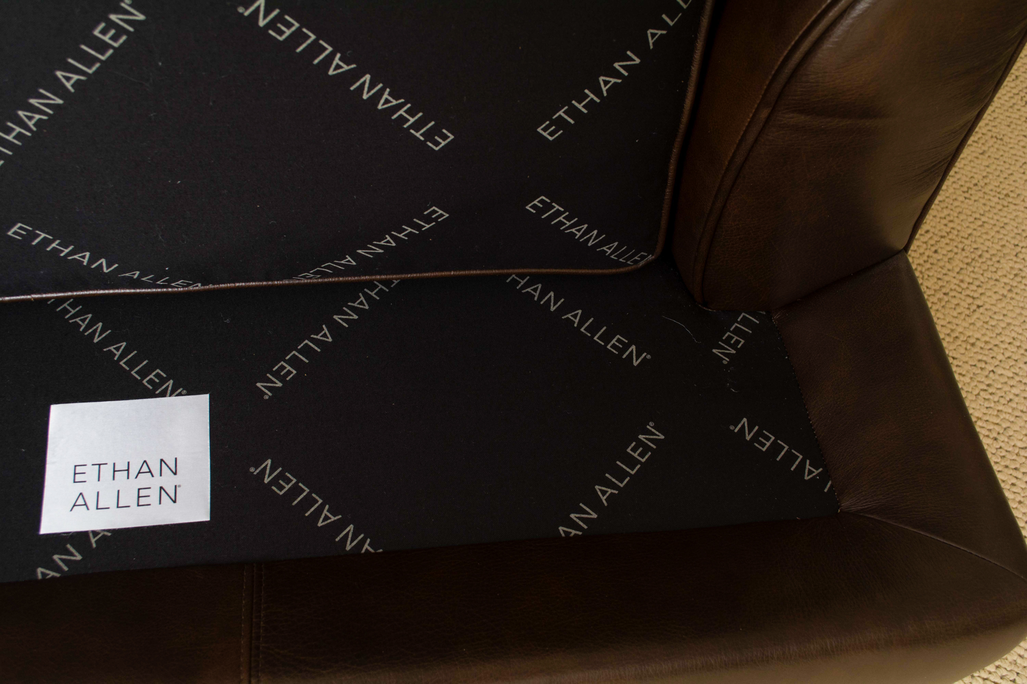 Ethan Allen Leather Loveseat