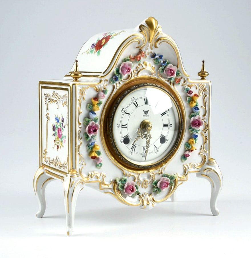 "Alt Meissen Art" Dresden Porcelain Clock