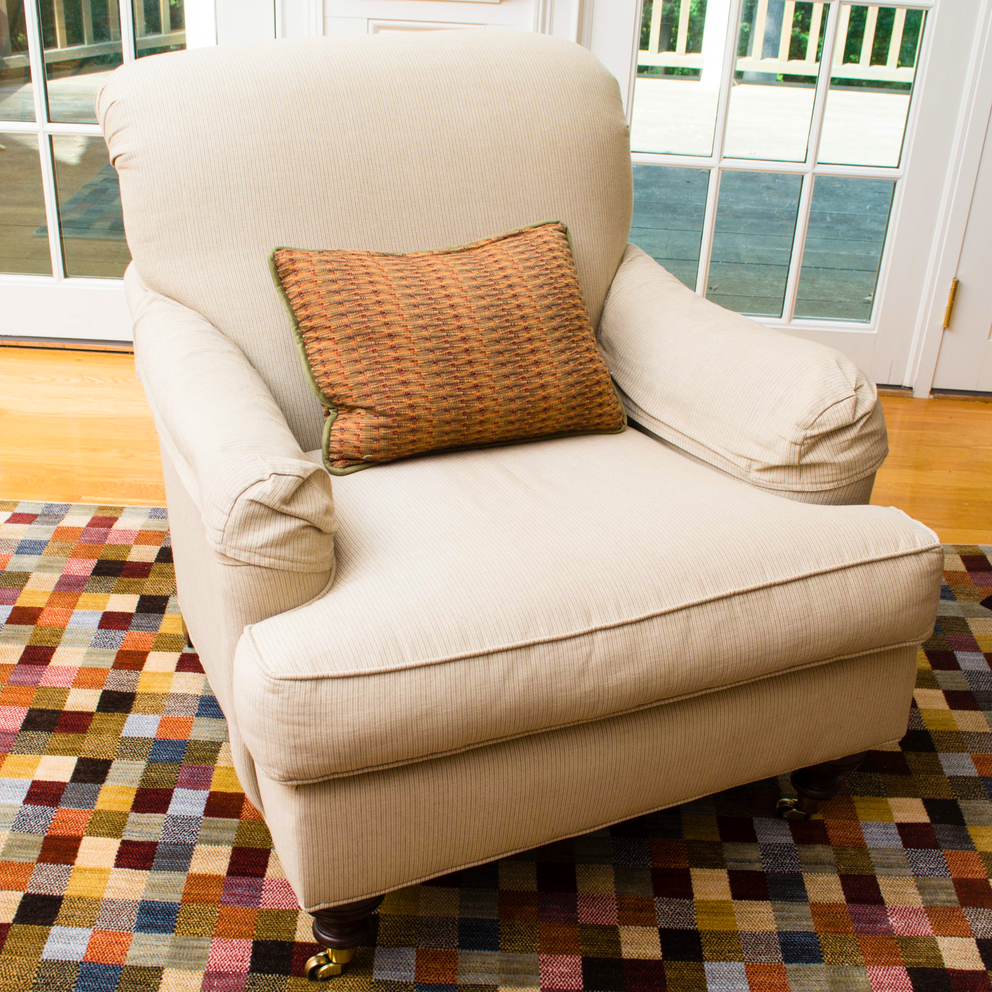 Drexel Heritage Turned Leg Club Chair on Casters