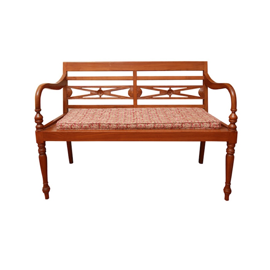 French Provincial Style Wooden Bench