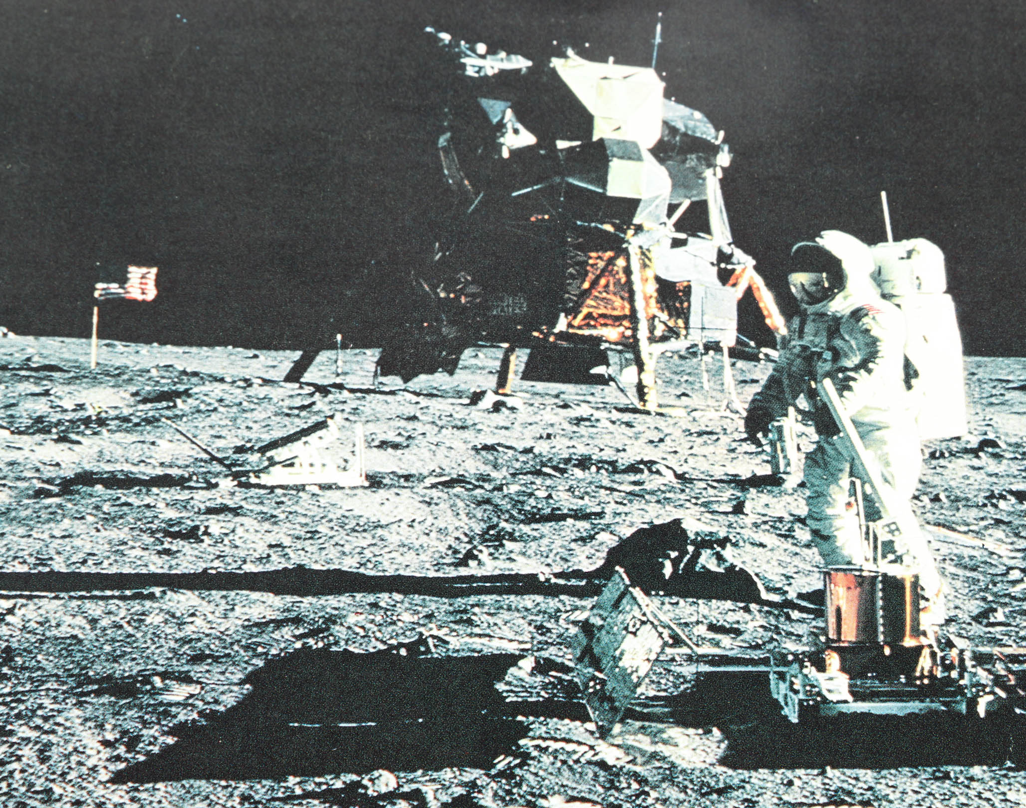 Vintage Commemorative Medallion from Apollo 11 First Moon Landing, Log Book and U.S Postage Stamps