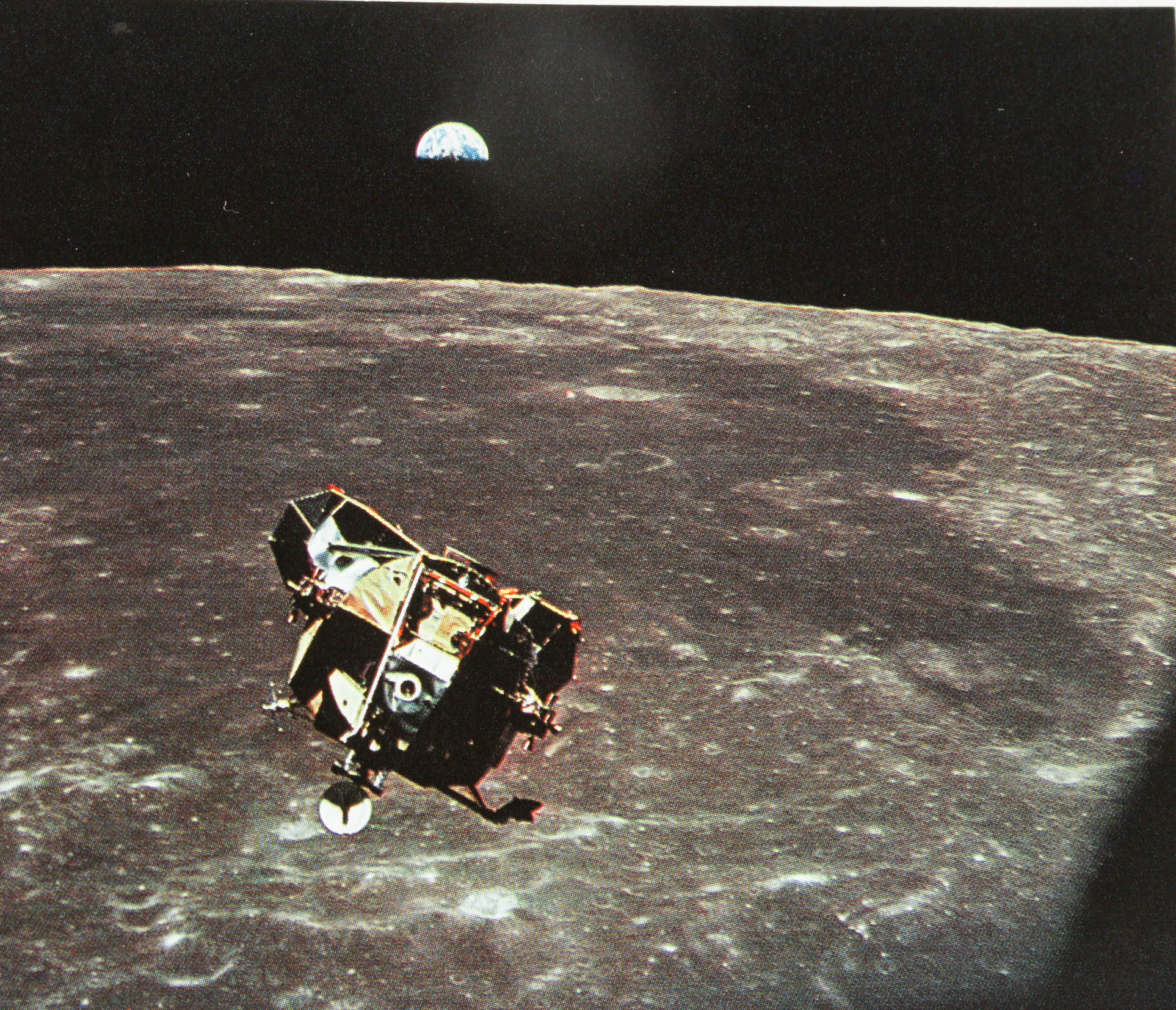 Vintage Commemorative Medallion from Apollo 11 First Moon Landing, Log Book and U.S Postage Stamps