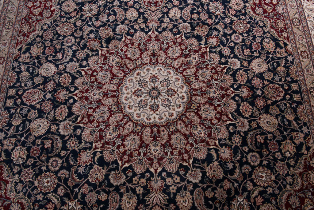 Finely Hand-Knotted Isfahan Wool Area Rug