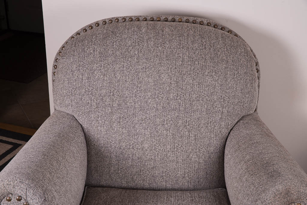 Grey Tweed Upholstered Armchair