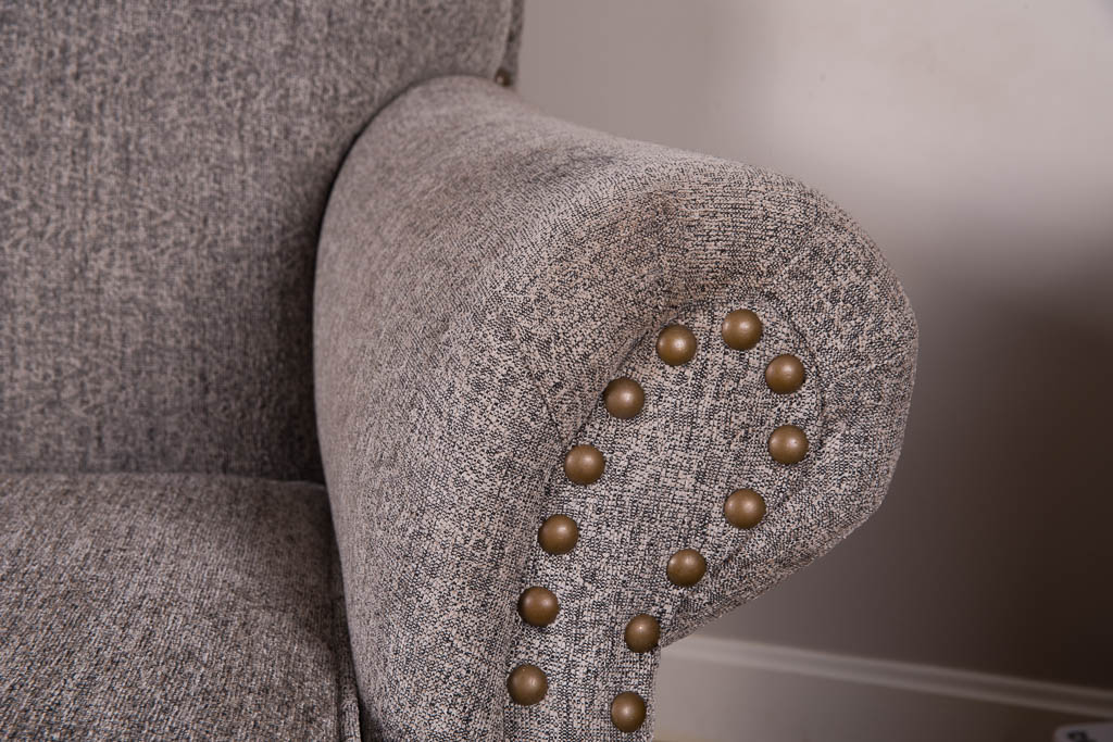 Grey Tweed Upholstered Armchair