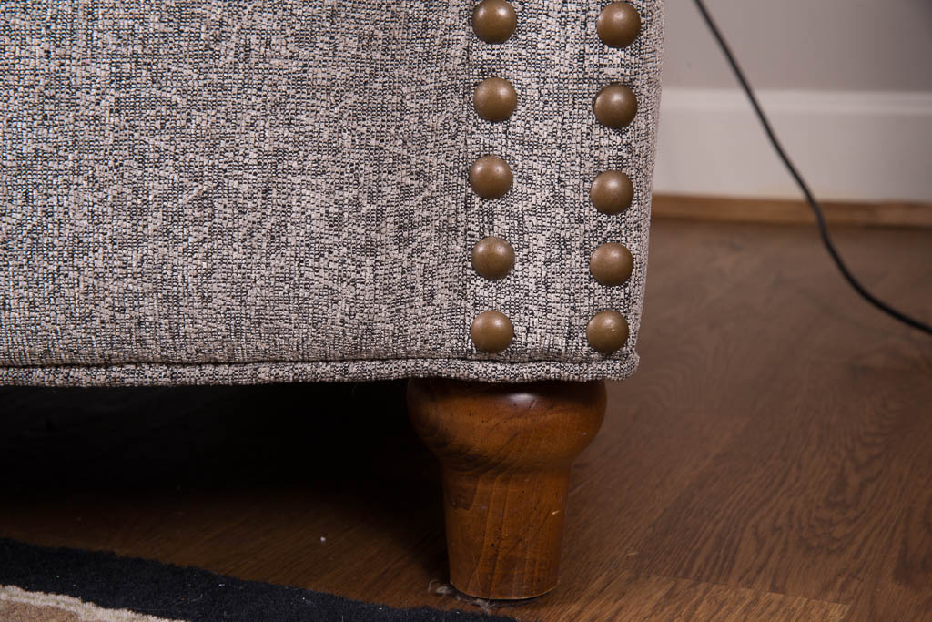 Grey Tweed Upholstered Armchair