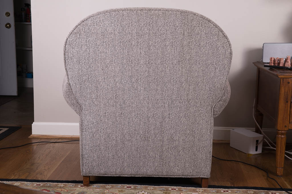 Grey Tweed Upholstered Armchair