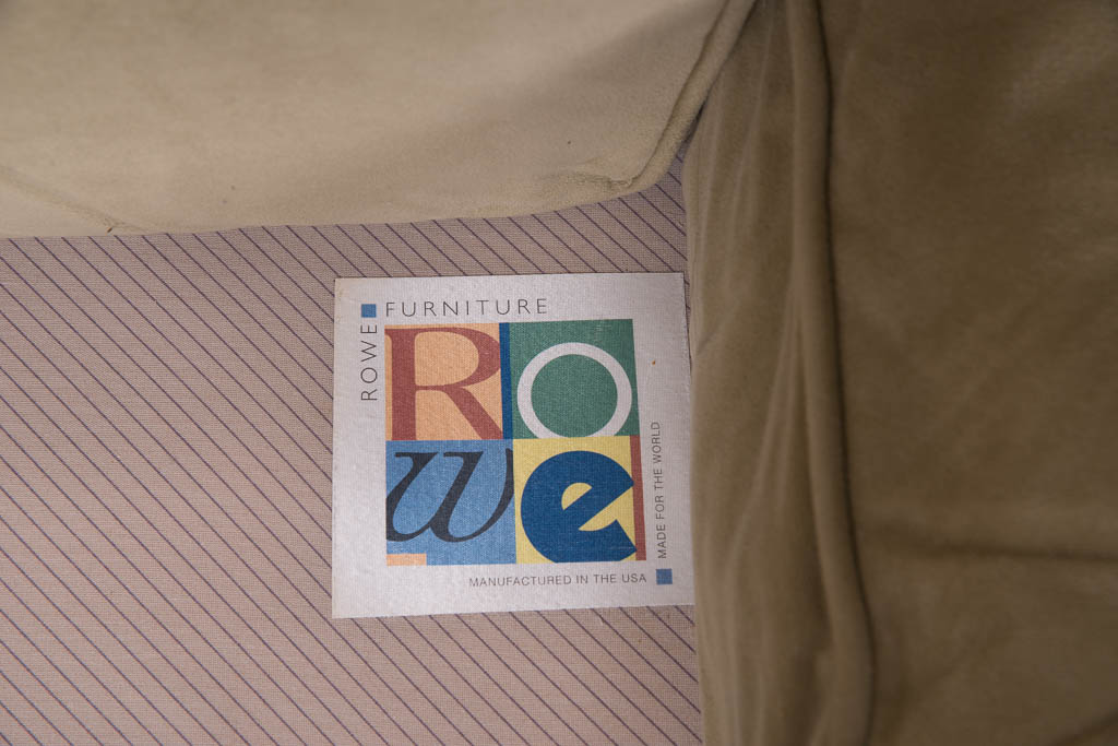 Rowe Furniture Sage Green Microsuede Sectional Sofa