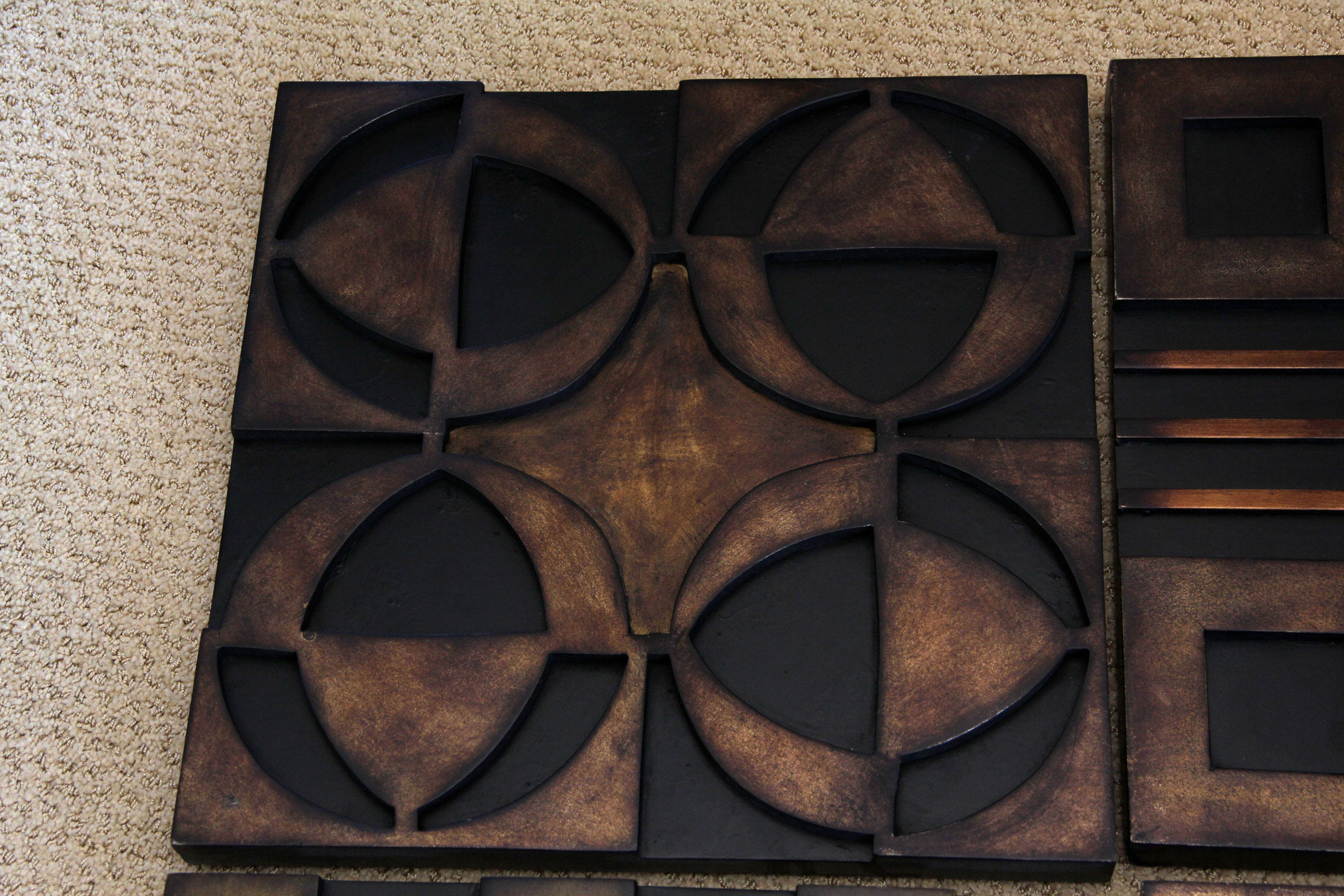 Four Pieces of Contemporary Geometric Wall Art