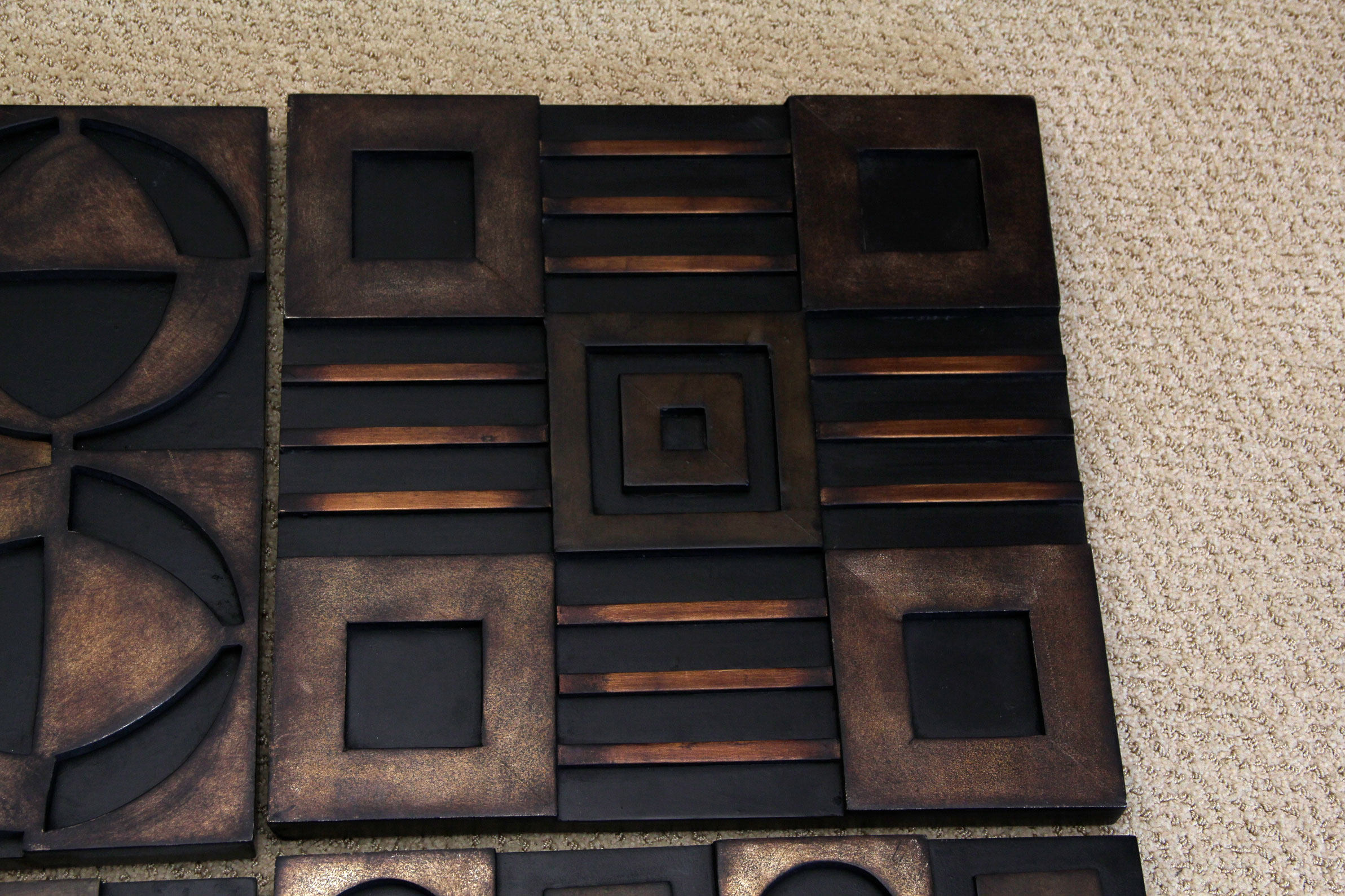 Four Pieces of Contemporary Geometric Wall Art