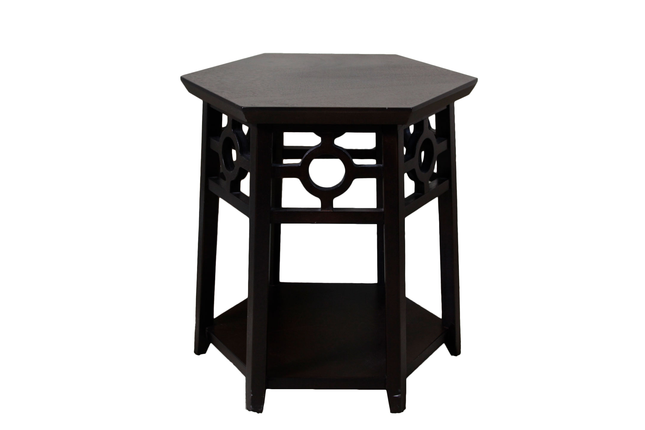 Hexagon Wooden Accent Table