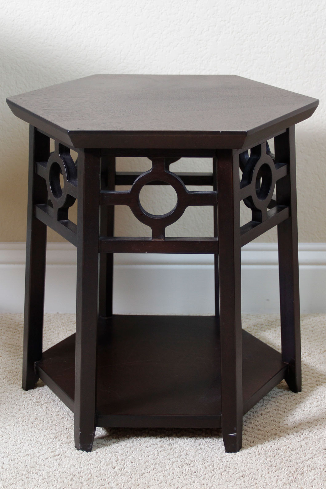 Hexagon Wooden Accent Table