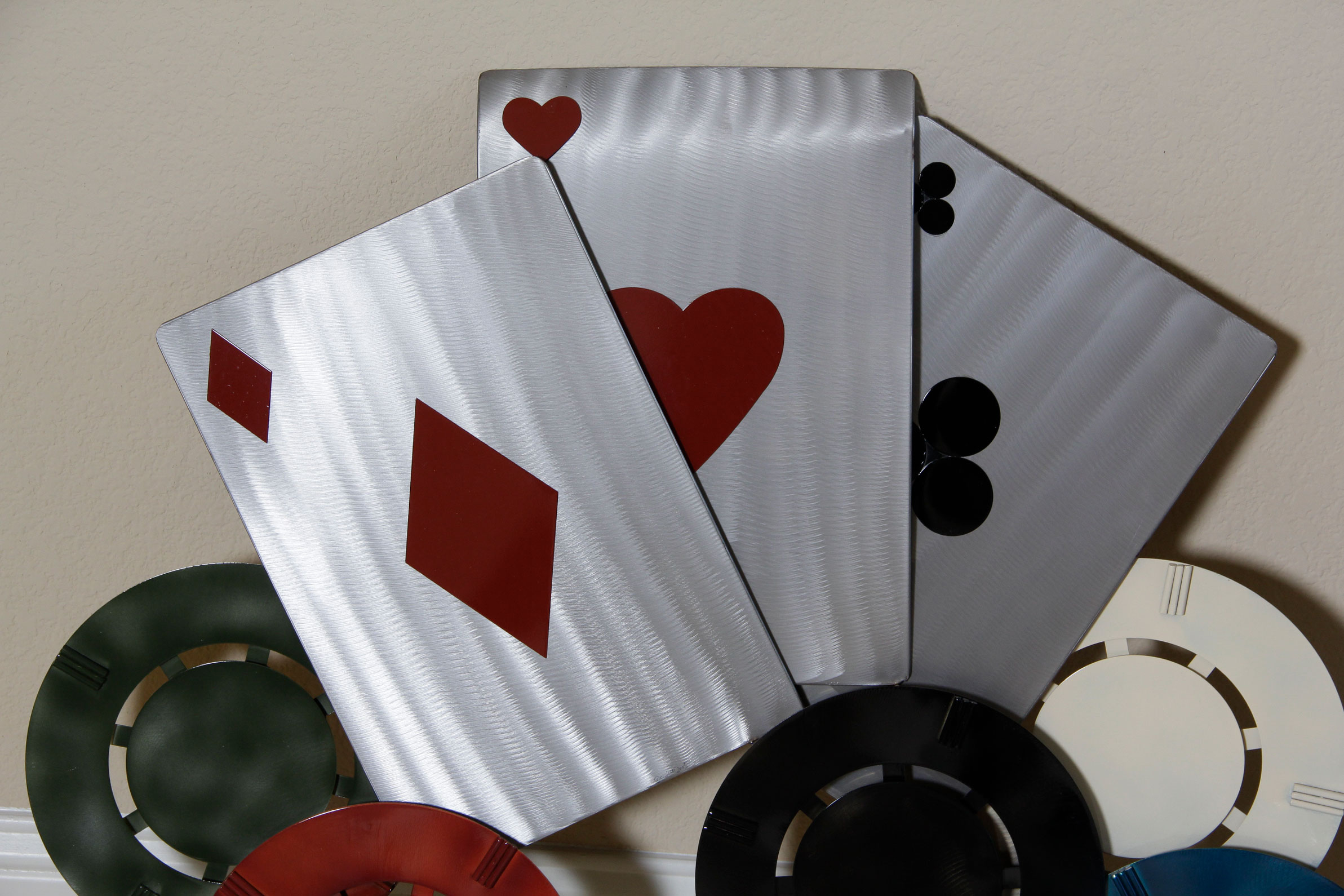 C.Jere Signed Metal Playing Card Sculpture