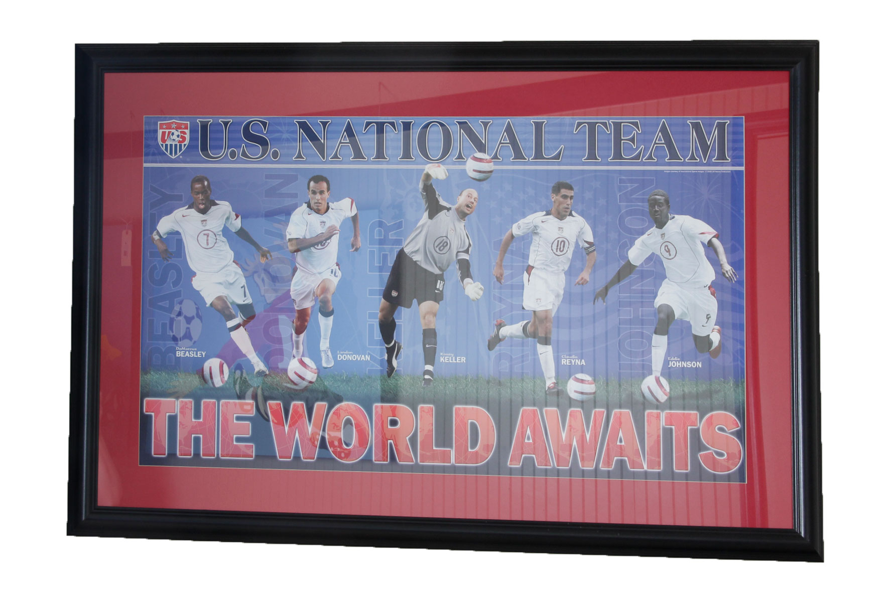 Pair of Framed Soccer Posters with an FC Dallas Jersey