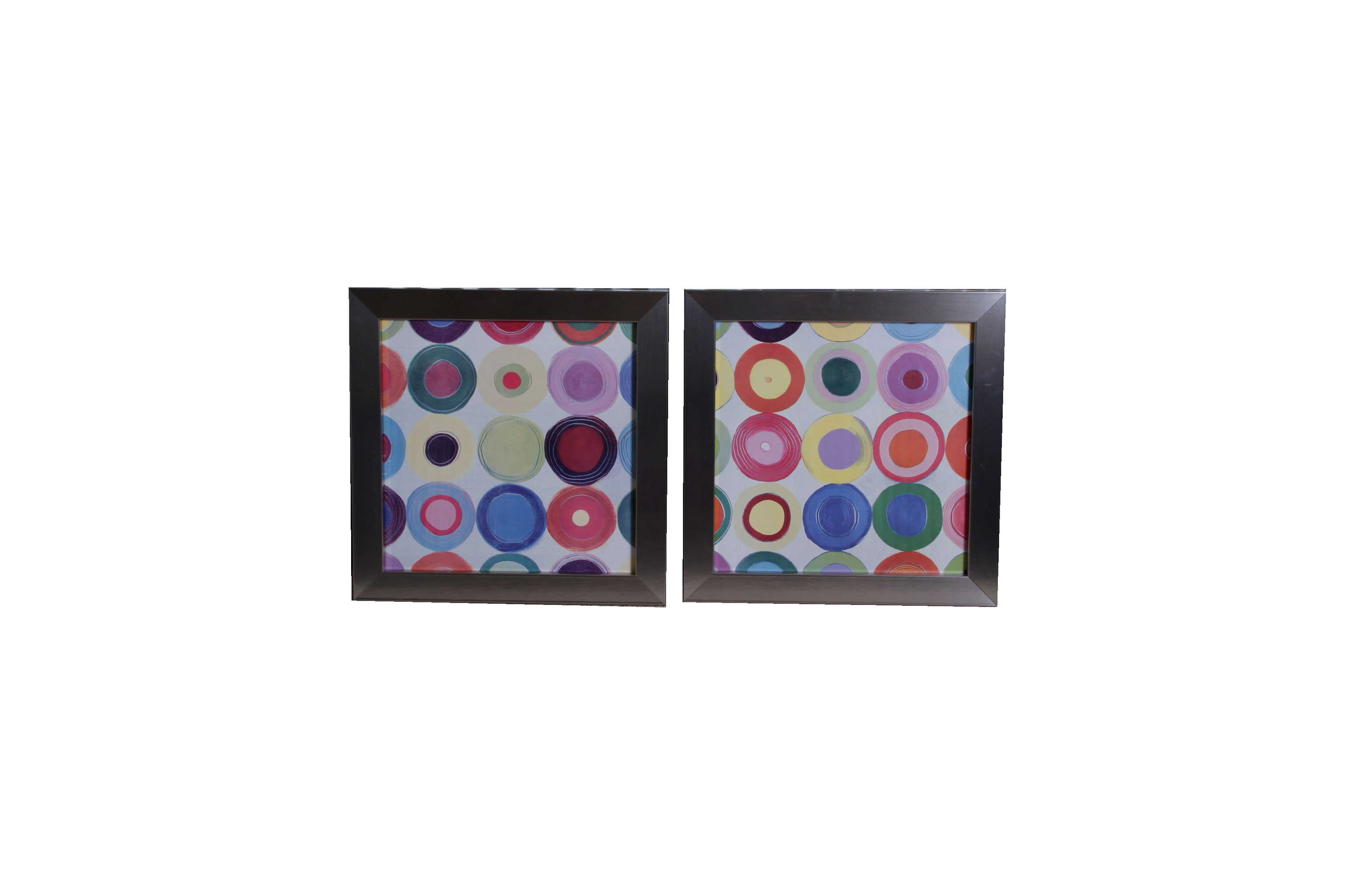 Pair of Colorful Framed Abstract Prints