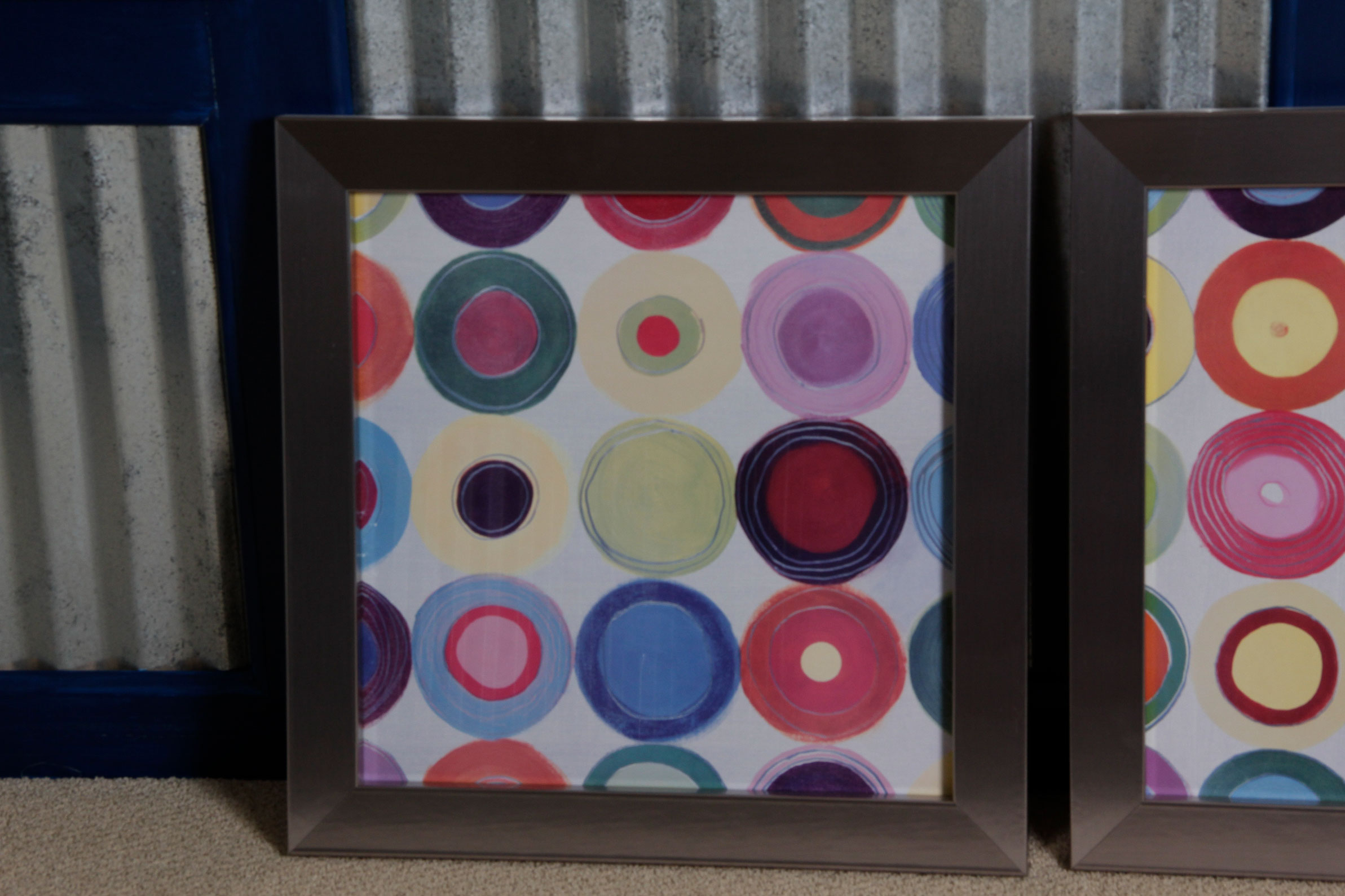 Pair of Colorful Framed Abstract Prints
