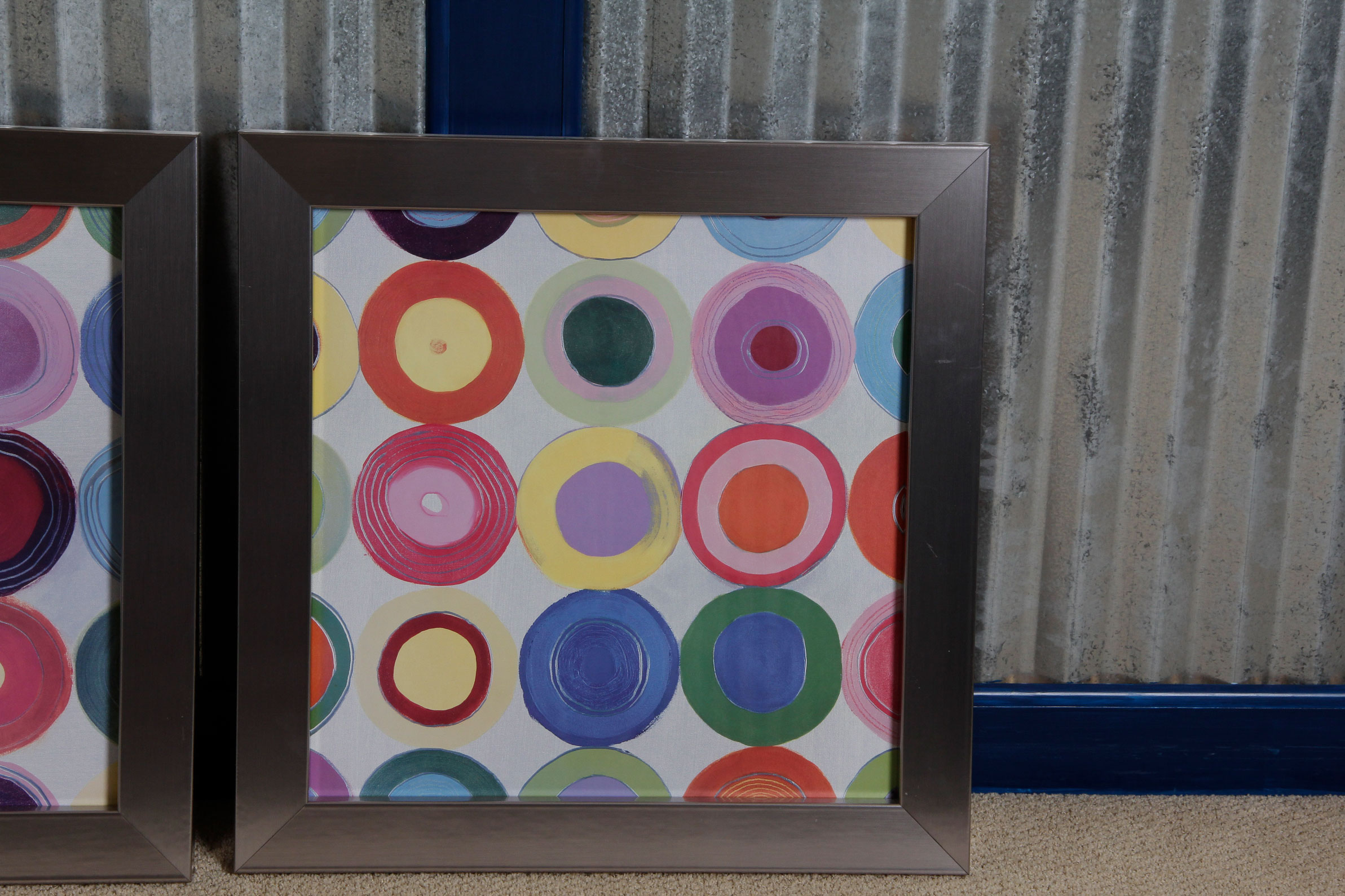 Pair of Colorful Framed Abstract Prints