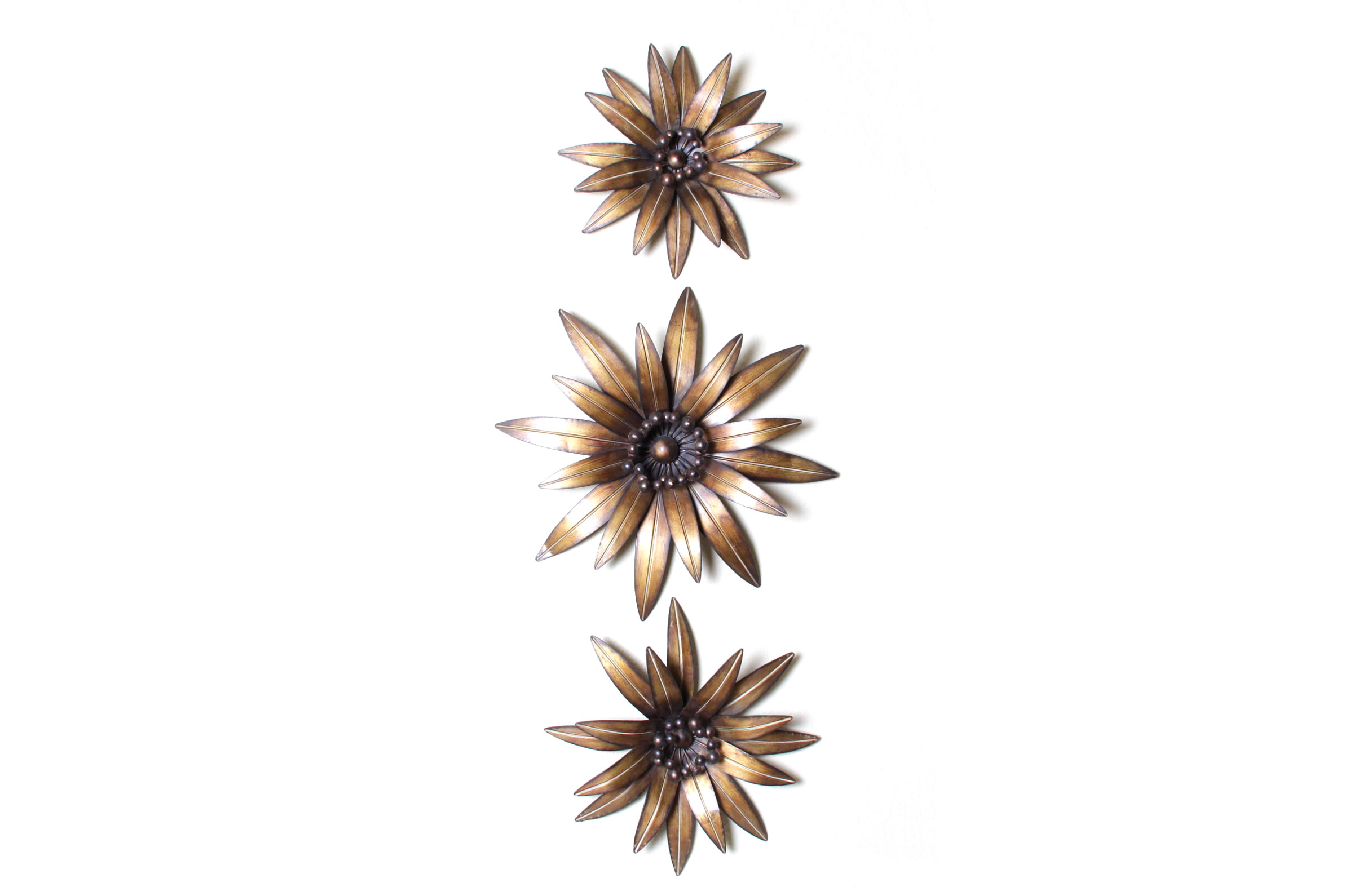 Group of  Metal Flower Wall Hangings