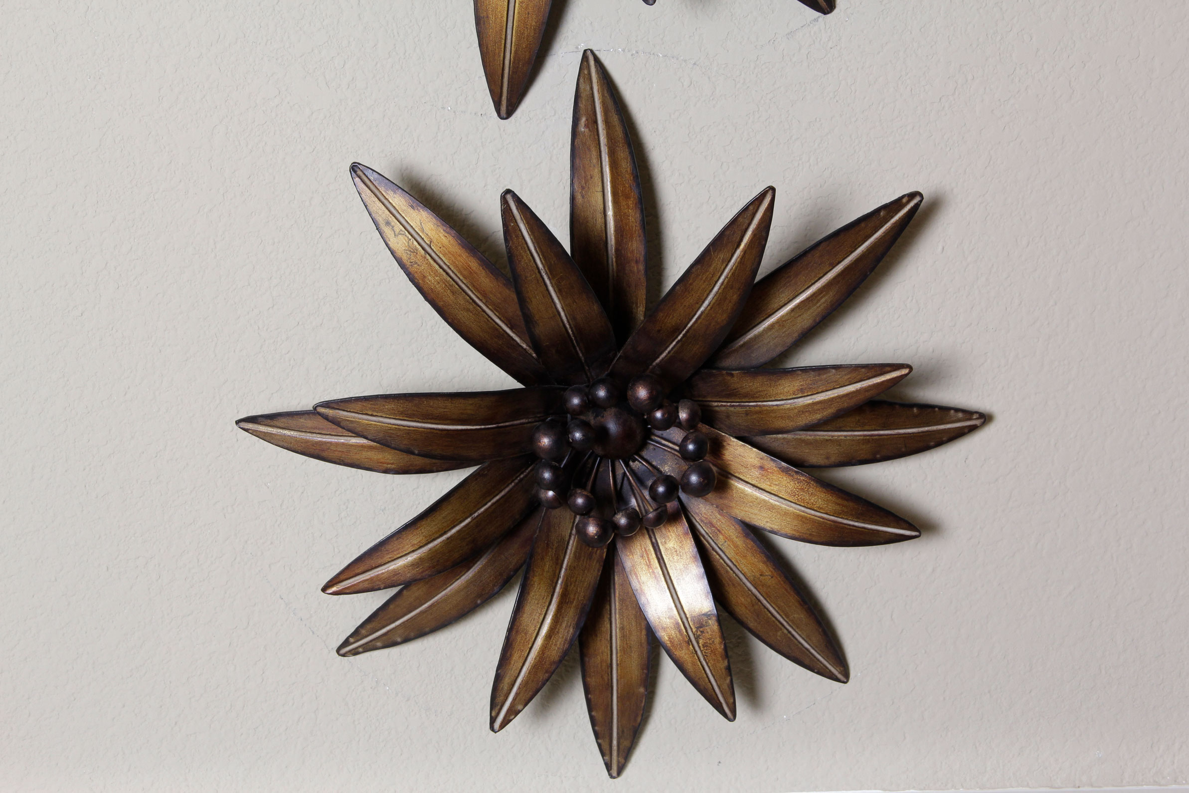Group of  Metal Flower Wall Hangings