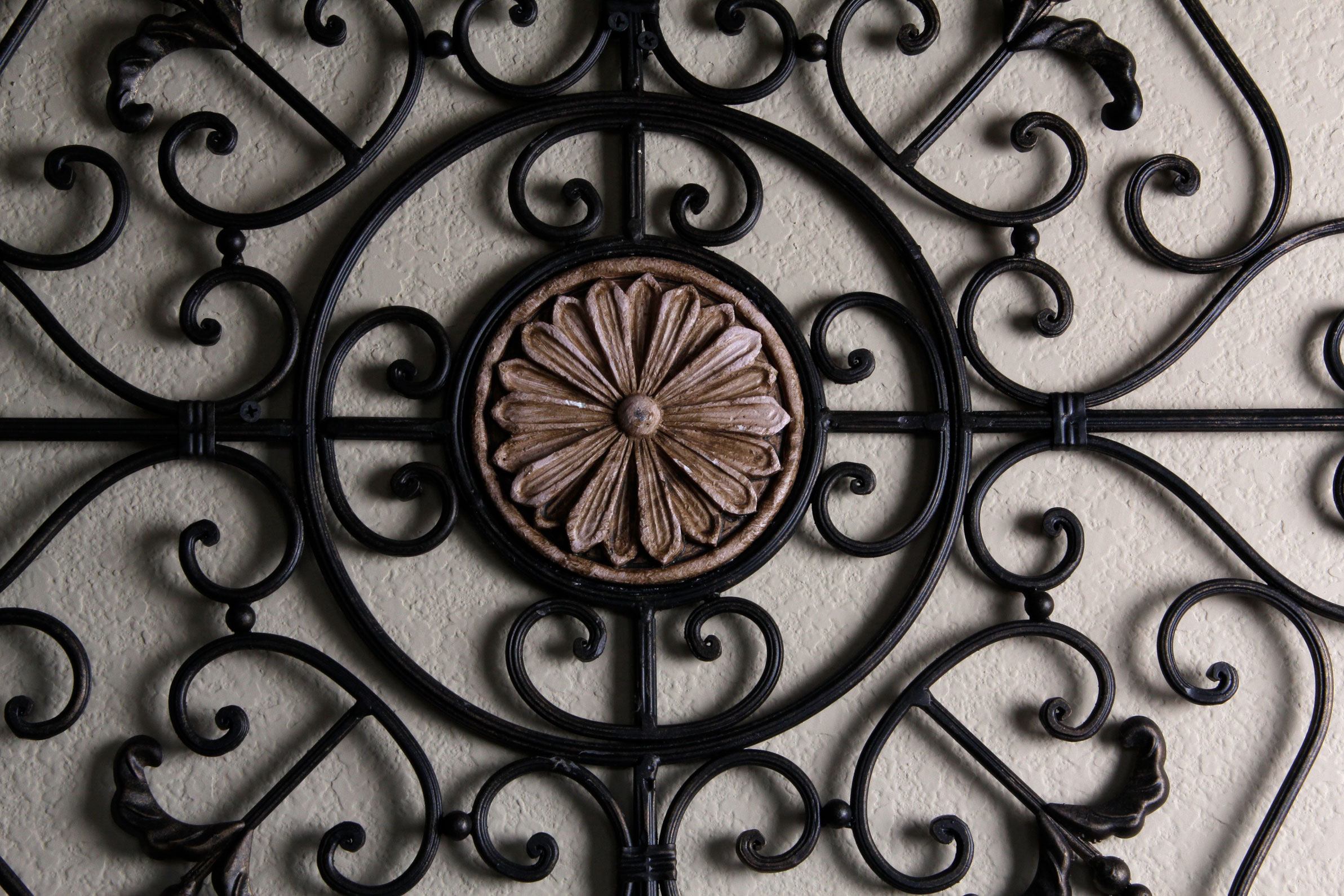 Scrolled Metal Wall Plaque