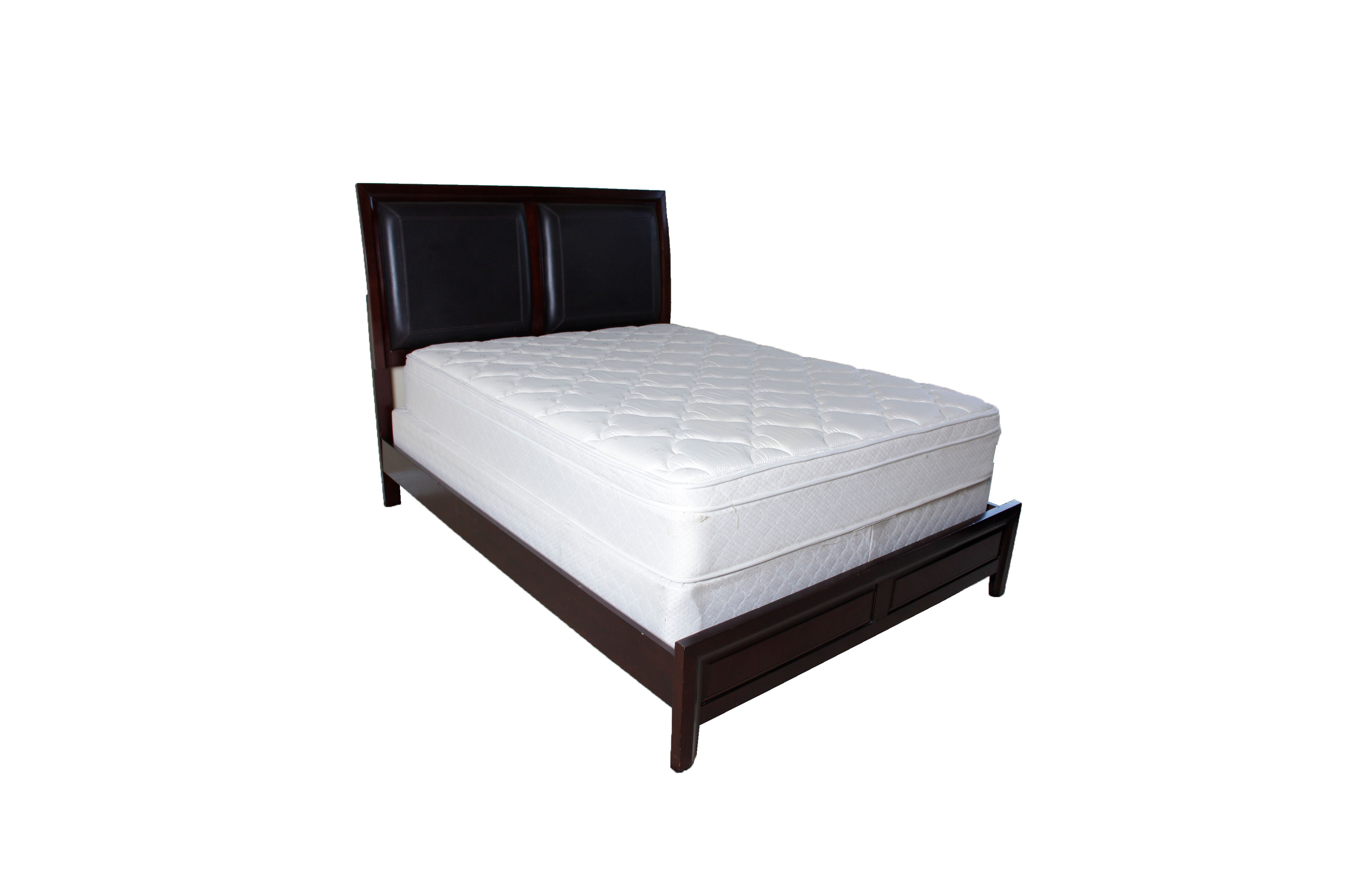 Queen Size Bed Frame with Mahogany Finish