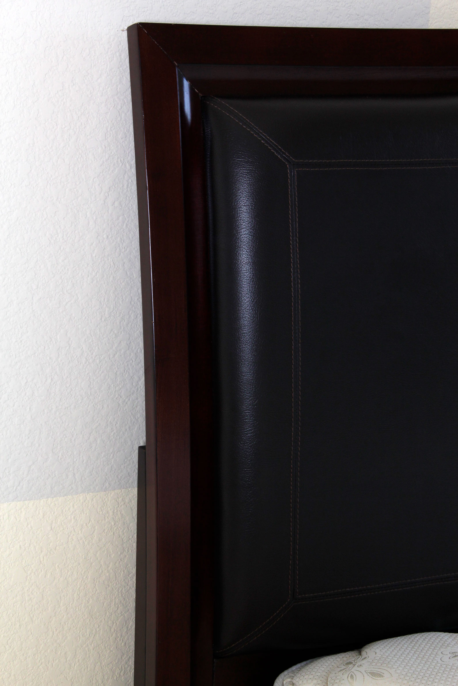 Queen Size Bed Frame with Mahogany Finish