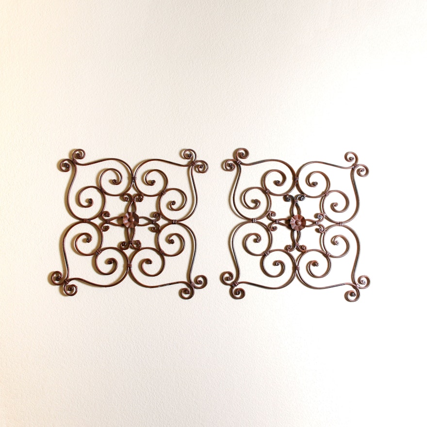 Pair of Wrought Metal Wall Hangings