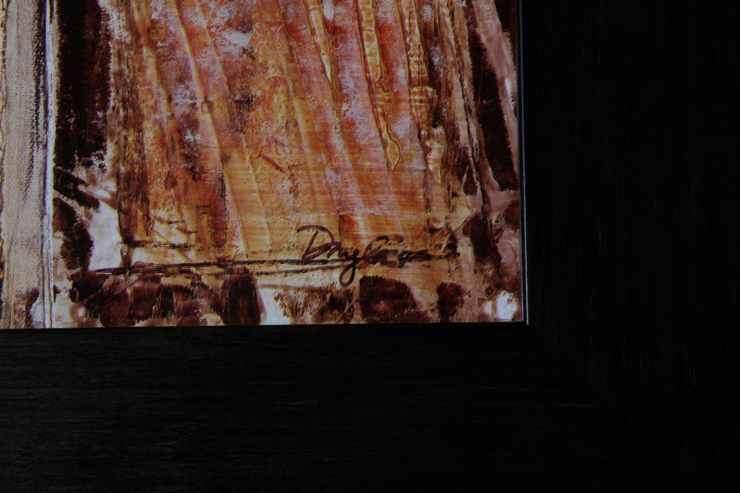 Framed Offset Lithograph Print of Earth-Tone Mosaic