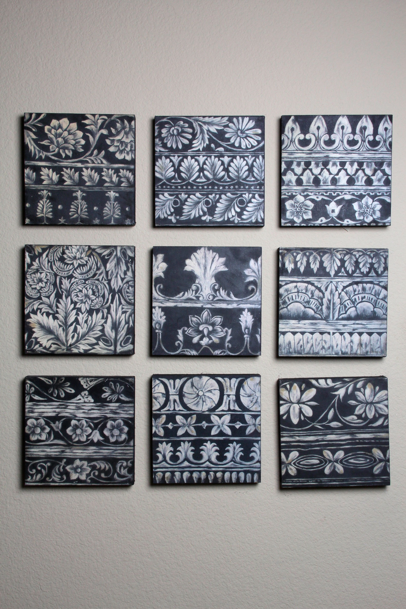 Set of Nine Black and Whtie Canvas Prints