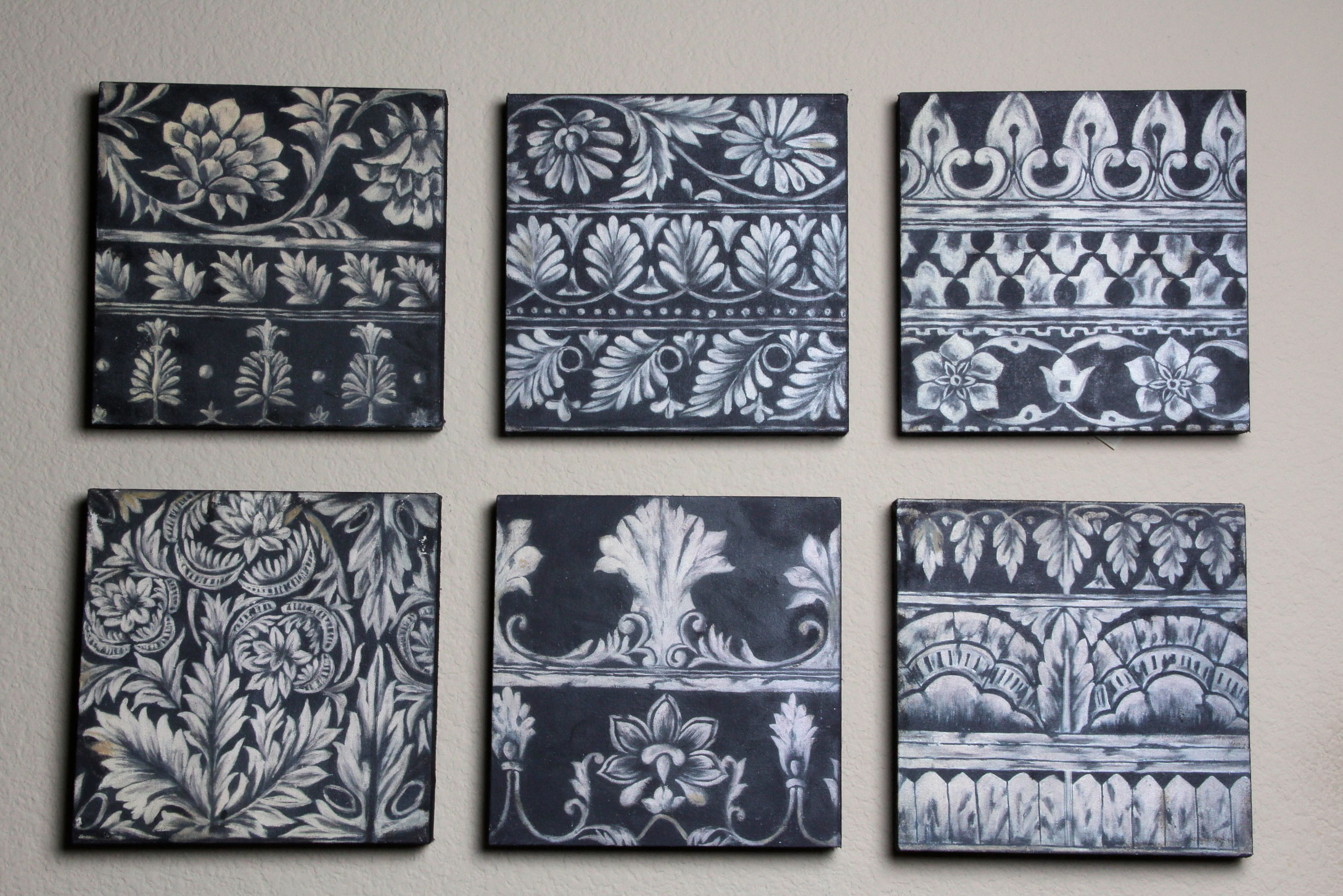 Set of Nine Black and Whtie Canvas Prints