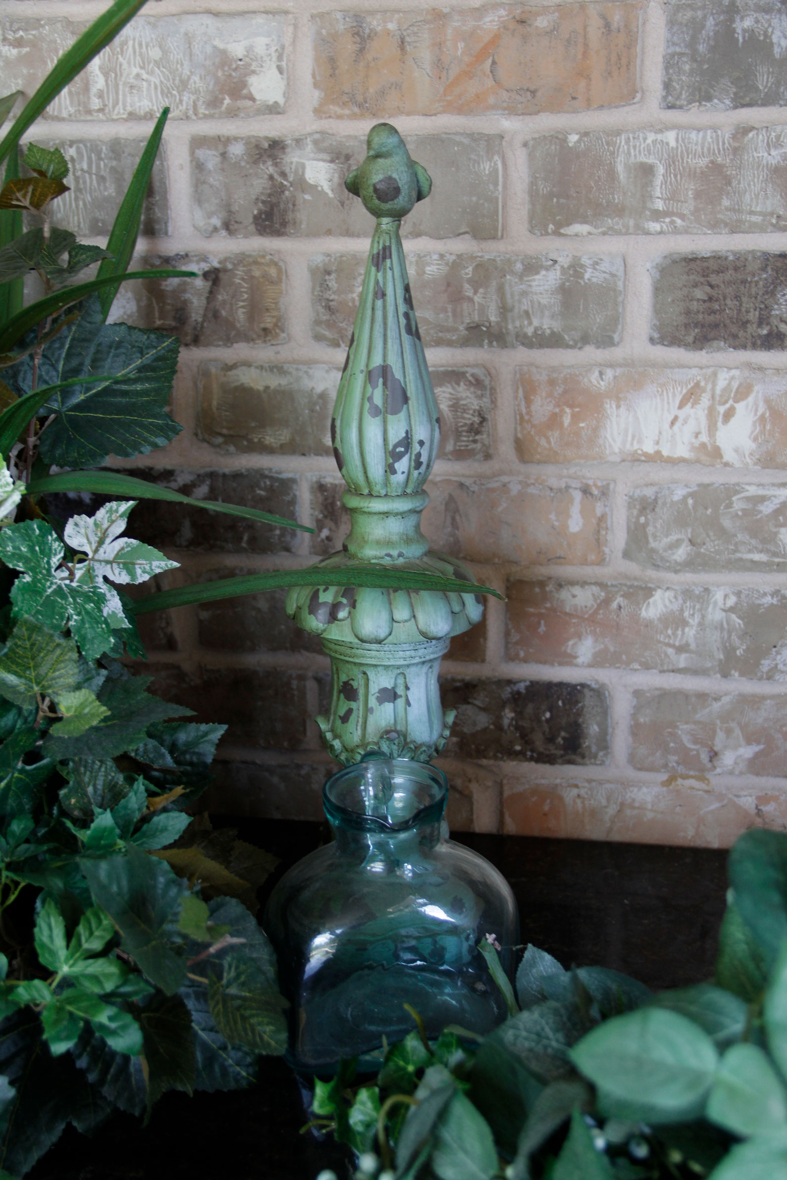 Faux Plants With Green Vase