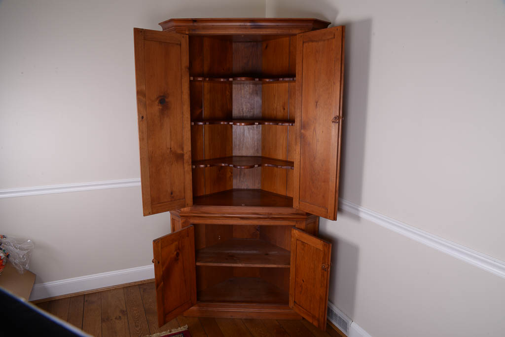 Vintage Pine Corner Cupboard