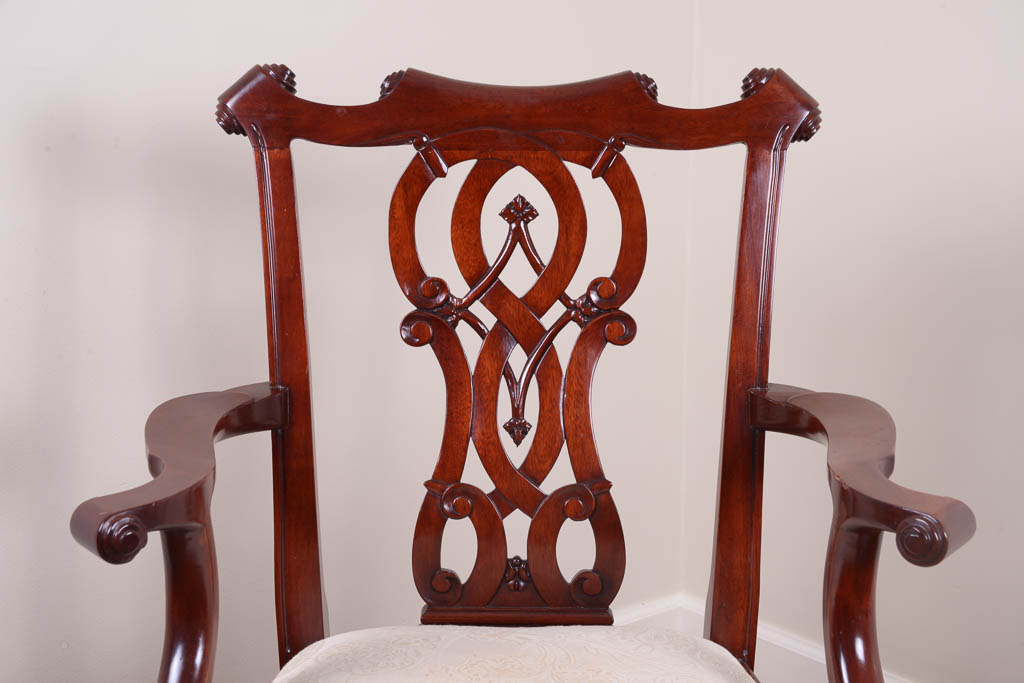 Set of Eight Chippendale Style Mahogany Dining Chairs