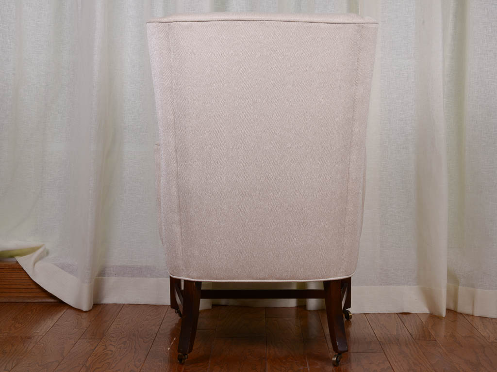 Herringbone Upholstered Wingback Armchair