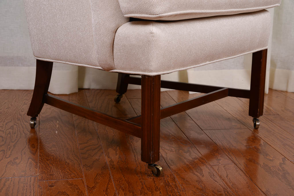 Herringbone Upholstered Wingback Armchair