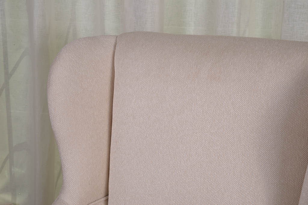 Herringbone Upholstered Wingback Armchair