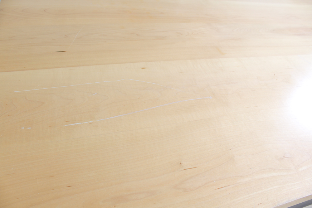 Oak Top Parsons Style Dining Table