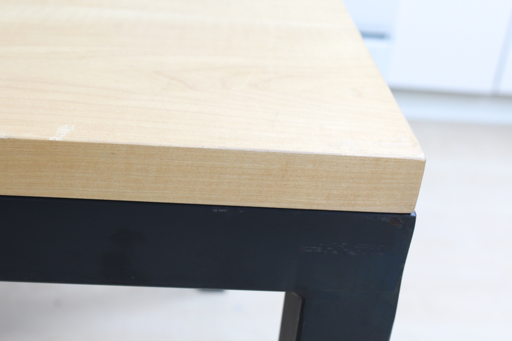 Oak Top Parsons Style Dining Table