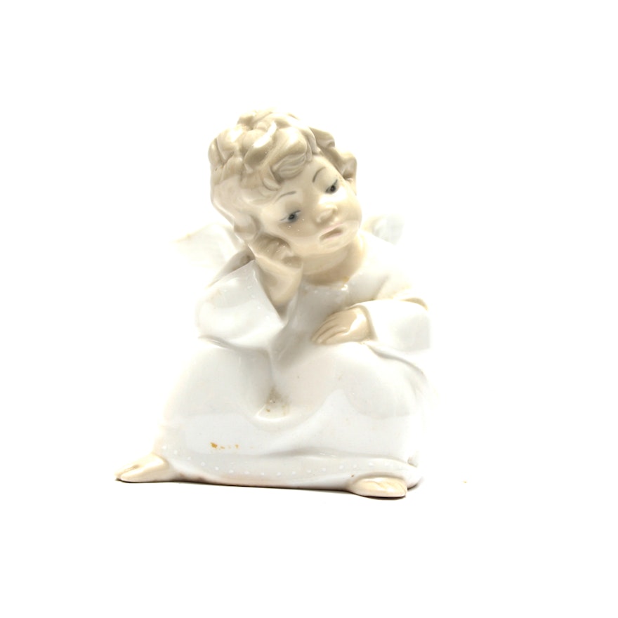 Lladró "Angel Thinking" Figurine