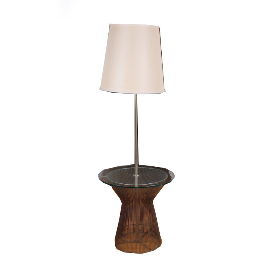 Vintage Floor Lamp with Tray Table