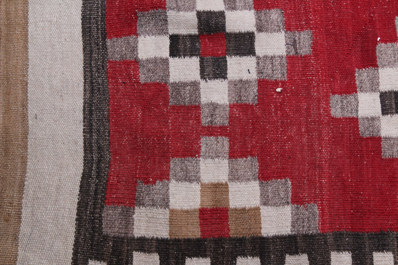 Antique Handwoven Native American Style Flatweave Rug