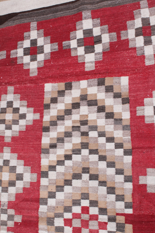 Antique Handwoven Native American Style Flatweave Rug