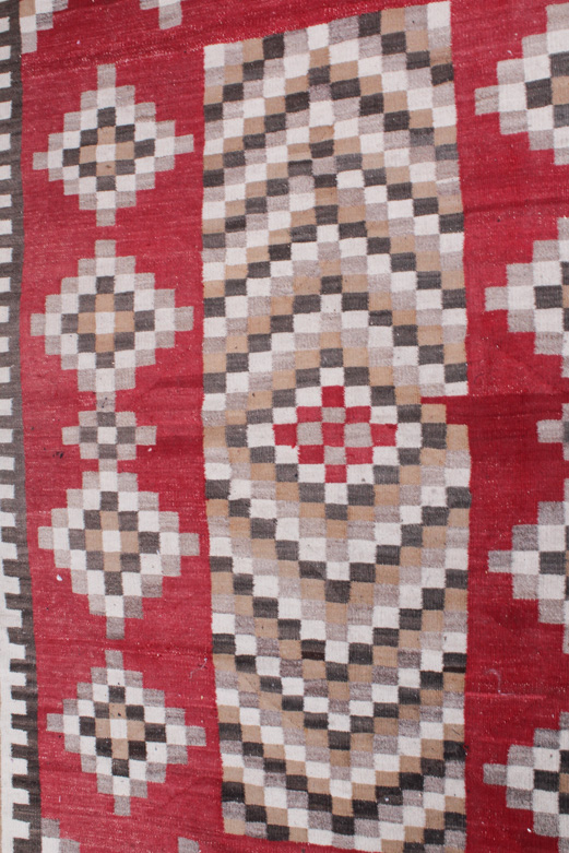 Antique Handwoven Native American Style Flatweave Rug
