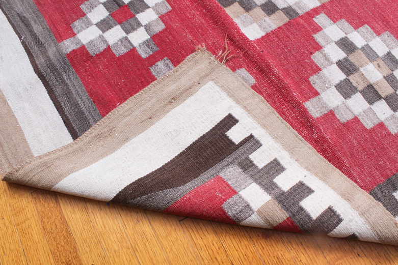 Antique Handwoven Native American Style Flatweave Rug