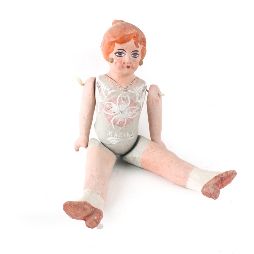 "Marina" Paper Mache Ballerina Puppet Doll